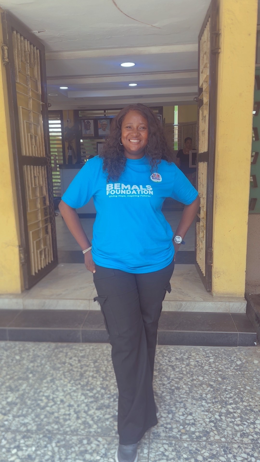 Bemals Foundation team member wearing a Bemals Foundation shirt